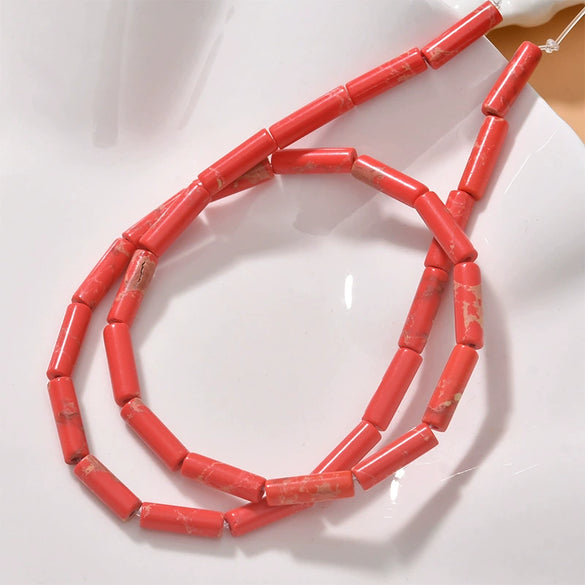Natural Crystal Stone And Synthetic Stone Cylindrical Loose Beads For Jewelry Accessories