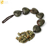 Natural Crystal Stone Heart Car Ornament With Colorful Short Tassel Hand Woven Personality Jewelry Dripping Oil Craft