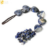 Natural Crystal Stone Heart Car Ornament With Colorful Short Tassel Hand Woven Personality Jewelry Dripping Oil Craft