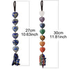 Natural Crystal Stone Heart Car Ornament With Colorful Short Tassel Hand Woven Personality Jewelry Dripping Oil Craft