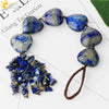 Natural Crystal Stone Heart Car Ornament With Colorful Short Tassel Hand Woven Personality Jewelry Dripping Oil Craft