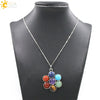 Natural Crystal Stone Pendant Necklace With Electroplated Ball Chain Simple Colorful Personality Jewelry For Unisex Couple Style