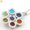 Natural Crystal Stone Pendant Necklace With Electroplated Ball Chain Simple Colorful Personality Jewelry For Unisex Couple Style