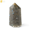 Natural Crystal Stone Resin Hexagonal Prism Pendulum Ornament With Dripping Glue Craftsmanship