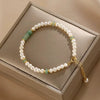 Natural Freshwater Pearl And Dongling Jade Handmade Bracelet
