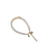 Natural Freshwater Pearl And Emerald Minimalist Bracelet With Copper Accessory
