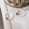 Natural Freshwater Pearl And Pink Crystal Ring 14K Goldfilled Drop Shape Unisex