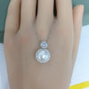 Natural Freshwater Pearl And Zircon Necklace With Gold Craft Flat Round And Steamed Bread Round Pearl Pendant Geometric Style