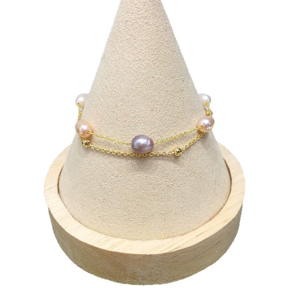 Natural Freshwater Pearl Bracelet Copper Alloy Rice Shape Droplet Shape