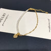 Natural Freshwater Pearl Bracelet With Nearly Round Pearls Copper Alloy Love Pendant Ins Style For Women