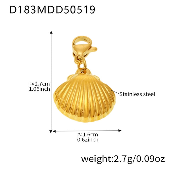 Natural Freshwater Pearl Conch Shell Bracelet And Anklet In 316L Stainless Steel With Geometric Pattern And Electroplating For Women In Marine Series