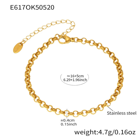 Natural Freshwater Pearl Conch Shell Bracelet And Anklet In 316L Stainless Steel With Geometric Pattern And Electroplating For Women In Marine Series