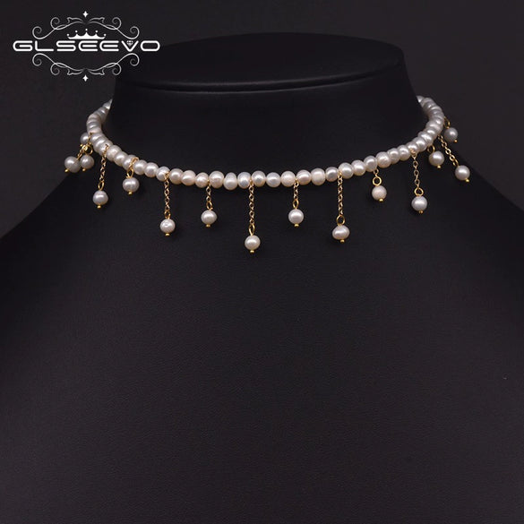 Natural Freshwater Pearl Double Layer Clavicle Chain With Geometric Design For Women Spring And Summer Jewelry Gift