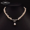 Natural Freshwater Pearl Double Layer Clavicle Chain With Geometric Design For Women Spring And Summer Jewelry Gift