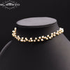 Natural Freshwater Pearl Double Layer Clavicle Chain With Geometric Design For Women Spring And Summer Jewelry Gift