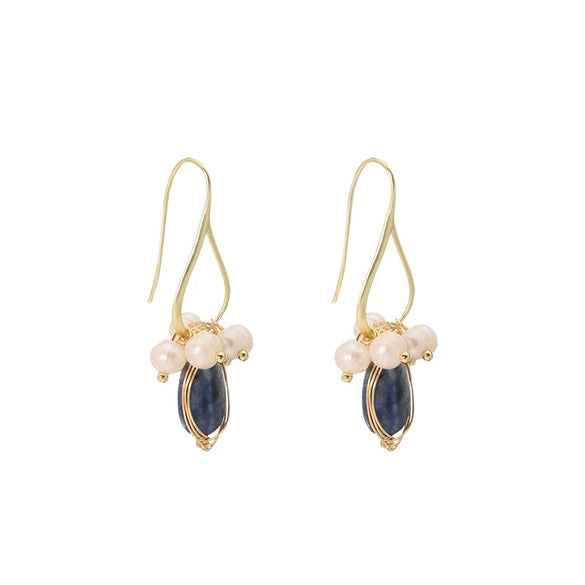 Natural Freshwater Pearl Drop Shape Retro Women's Earrings