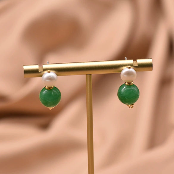 Natural Freshwater Pearl Drop Shape Retro Women's Earrings