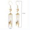 Natural Freshwater Pearl Earrings Copper Retro Geometric Tassel Long Ear Jewelry