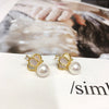 Natural Freshwater Pearl Earrings Feminine Exquisite Sea Shell Crown Style 18K Goldfilled Oblate Shape