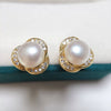 Natural Freshwater Pearl Earrings For Women Clover Flower Shape