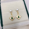 Natural Freshwater Pearl Earrings For Women Elegant Retro With Oblate And Flat Round Bun Round Shape And 18K Gold Color Preservation
