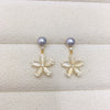 Natural Freshwater Pearl Earrings For Women Fashion Flat Round Oblate Style