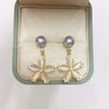 Natural Freshwater Pearl Earrings For Women Fashion Flat Round Oblate Style
