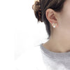 Natural Freshwater Pearl Earrings For Women Fashion Ribbon Bow Style With Alloy Inlaid Gemstones And Flat Round Pearls
