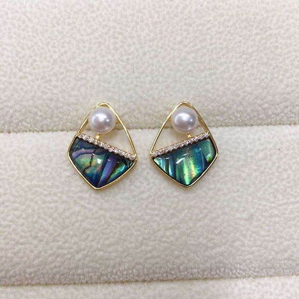 Natural Freshwater Pearl Earrings For Women Oblate Shape