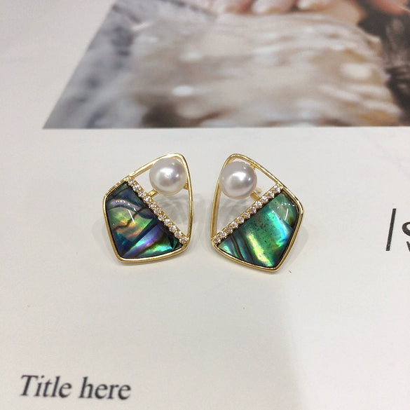 Natural Freshwater Pearl Earrings For Women Oblate Shape