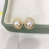 Natural Freshwater Pearl Earrings For Women S925 Sterling Silver 18K Goldfilled Microembedded Oblate Style