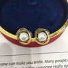 Natural Freshwater Pearl Earrings For Women S925 Sterling Silver 18K Goldfilled Oblate Shape