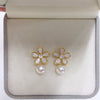 Natural Freshwater Pearl Earrings For Women S925 Sterling Silver 18K Goldfilled Oblate Shape