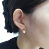 Natural Freshwater Pearl Earrings For Women S925 Sterling Silver Needle 18K Goldfilled Letter H Alloy Inlaid With Artificial And Semiprecious Stones Oblate Shape