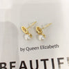 Natural Freshwater Pearl Earrings For Women S925 Sterling Silver Needle 18K Goldfilled Letter H Alloy Inlaid With Artificial And Semiprecious Stones Oblate Shape