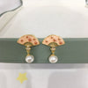 Natural Freshwater Pearl Earrings For Women S925 Sterling Silver Needle Oblate Shape