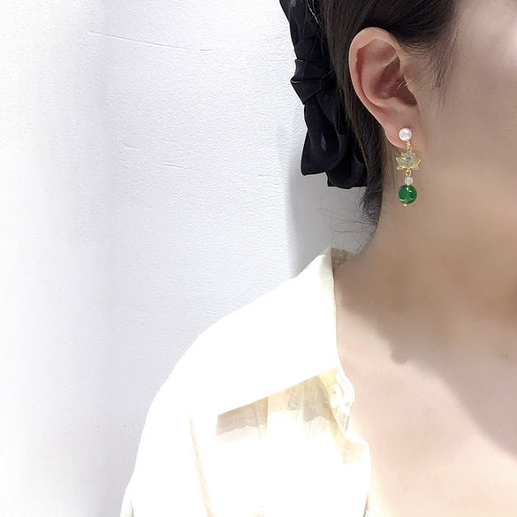 Natural Freshwater Pearl Earrings For Women S925 Sterling Silver Oblate Style