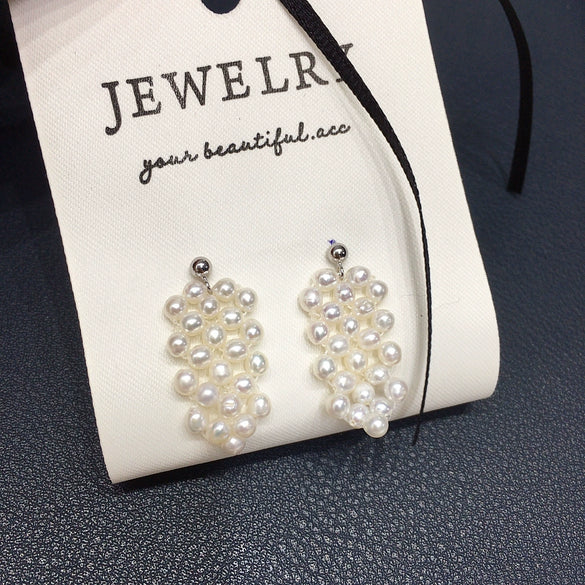 Natural Freshwater Pearl Earrings In S925 Sterling Silver With Alien Shape