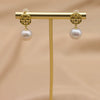 Natural Freshwater Pearl Earrings In 925 Sterling Silver Geometric Retro Electroplated Simple High Quality Jewelry For Women