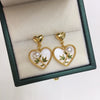 Natural Freshwater Pearl Earrings S925 Sterling Silver Women's Flat Round Bun Round Oblate Shape