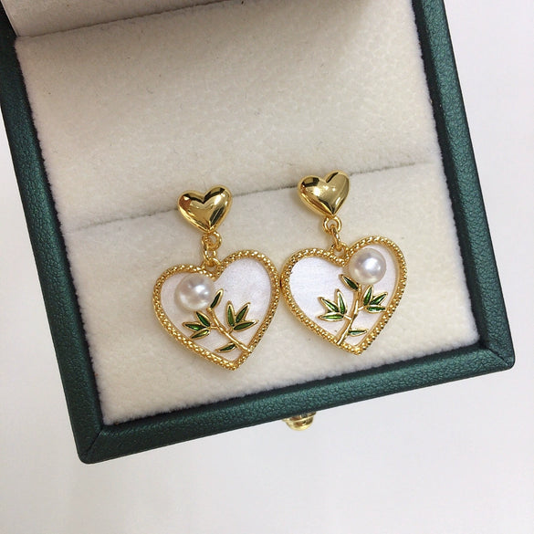 Natural Freshwater Pearl Earrings S925 Sterling Silver Women's Flat Round Bun Round Oblate Shape