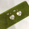 Natural Freshwater Pearl Earrings S925 Sterling Silver Women's Flat Round Bun Round Oblate Shape