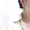 Natural Freshwater Pearl Earrings S925 Sterling Silver Women's Flat Round Bun Round Oblate Style