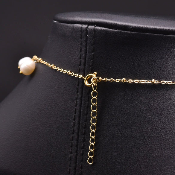 Natural Freshwater Pearl Handmade Braided Tassel Clavicle Necklace With Drop Shape And Electroplating Treatment