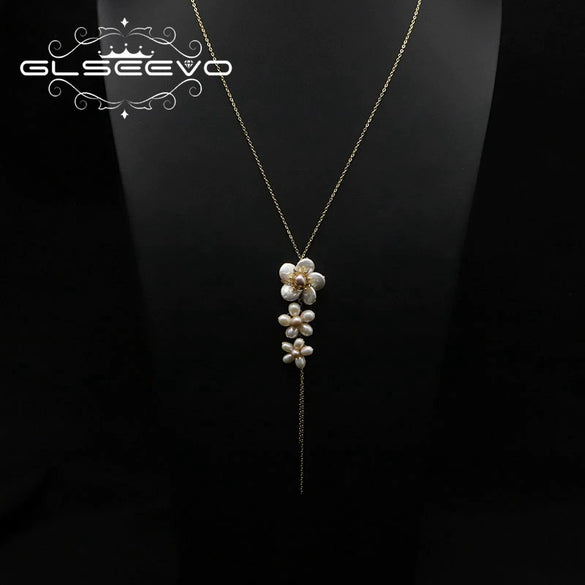 Natural Freshwater Pearl Handmade Braided Tassel Clavicle Necklace With Drop Shape And Electroplating Treatment