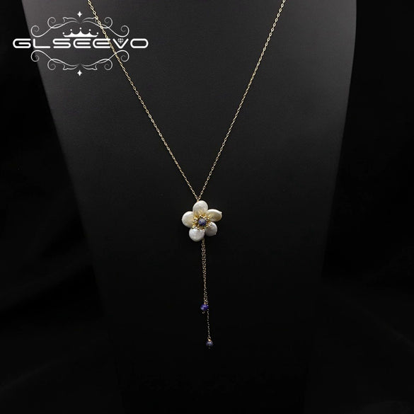 Natural Freshwater Pearl Handmade Braided Tassel Clavicle Necklace With Drop Shape And Electroplating Treatment