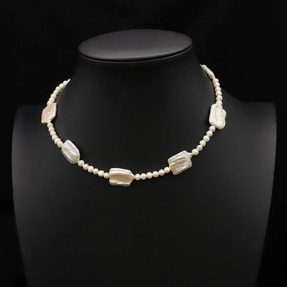 Natural Freshwater Pearl Handmade Braided Tassel Clavicle Necklace With Drop Shape And Electroplating Treatment