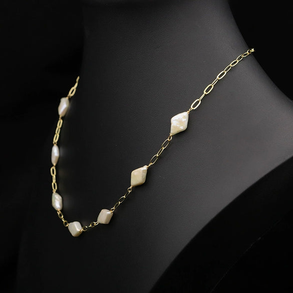 Natural Freshwater Pearl Handmade Braided Tassel Clavicle Necklace With Drop Shape And Electroplating Treatment