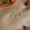 Natural Freshwater Pearl Minimalist Wheat Style Women's Earrings With Flat Round And Bun Round Shapes