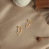 Natural Freshwater Pearl Minimalist Wheat Style Women's Earrings With Flat Round And Bun Round Shapes
